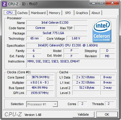 screenshot of CPU-Z validation for Dump [ffri07] - Submitted by  Lippokratis  - 2014-02-02 19:02:45
