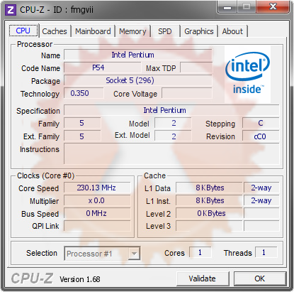 screenshot of CPU-Z validation for Dump [fmgvii] - Submitted by  macsbeach98  - 2014-03-04 01:03:17