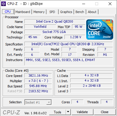 screenshot of CPU-Z validation for Dump [g9d3qw] - Submitted by  Buddy1  - 2022-03-05 20:39:41