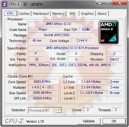 screenshot of CPU-Z validation for Dump [ghnjhn] - Submitted by  XIONG-PC  - 2014-09-25 07:09:39