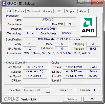 screenshot of CPU-Z validation for Dump [hdctxe] - Submitted by  JULIAN-PC  - 2014-06-08 10:06:56