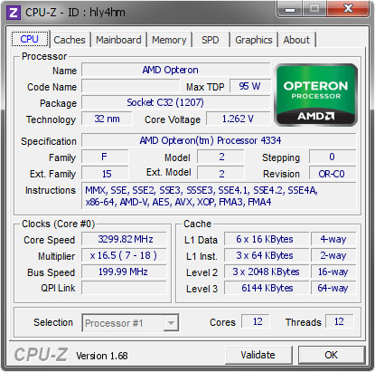 screenshot of CPU-Z validation for Dump [hly4hm] - Submitted by  I AM 138  - 2014-01-16 22:01:16