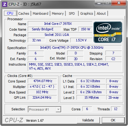 screenshot of CPU-Z validation for Dump [j5lu67] - Submitted by  Bartleby for www.syndrome-oc.net  - 2013-10-28 22:10:37