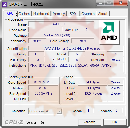 screenshot of CPU-Z validation for Dump [k4cuz2] - Submitted by  GAME  - 2014-04-07 12:04:34