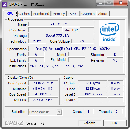 screenshot of CPU-Z validation for Dump [m0t113] - Submitted by  ObscureParadox  - 2015-07-07 20:07:09