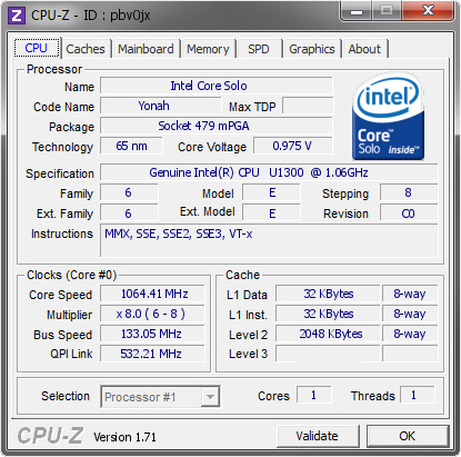 screenshot of CPU-Z validation for Dump [pbv0jx] - Submitted by  GBEN  - 2015-07-24 00:07:48