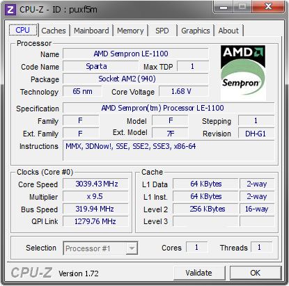 screenshot of CPU-Z validation for Dump [puxf5m] - Submitted by  Woomack  - 2015-06-03 15:06:46