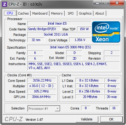 screenshot of CPU-Z validation for Dump [q10q3y] - Submitted by  SSD840PRO-PC  - 2014-01-24 11:01:12