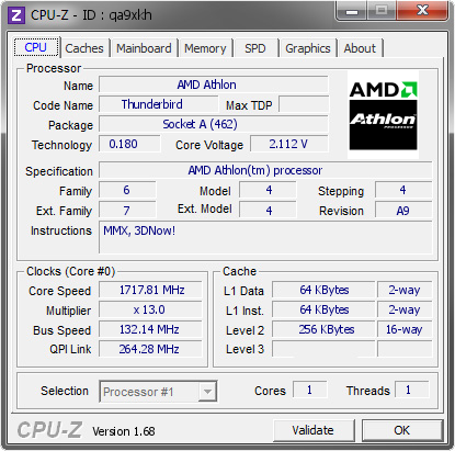 screenshot of CPU-Z validation for Dump [qa9xkh] - Submitted by  MacJunky  - 2014-03-16 22:03:42