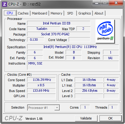screenshot of CPU-Z validation for Dump [rszc52] - Submitted by  gigioracing  - 2013-10-04 14:10:15