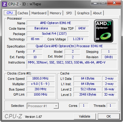 screenshot of CPU-Z validation for Dump [w7lepe] - Submitted by  Jacka  - 2013-10-26 02:10:13