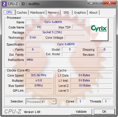 screenshot of CPU-Z validation for Dump [wut86x] - Submitted by  1111  - 2014-07-16 20:07:18