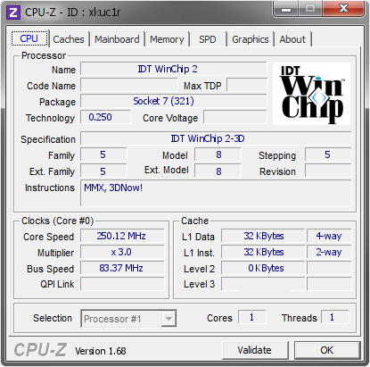 screenshot of CPU-Z validation for Dump [xkuc1r] - Submitted by  Antinomy  - 2014-02-01 12:02:30