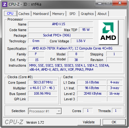 screenshot of CPU-Z validation for Dump [xnf4ia] - Submitted by  Himo5  - 2015-05-18 16:05:17
