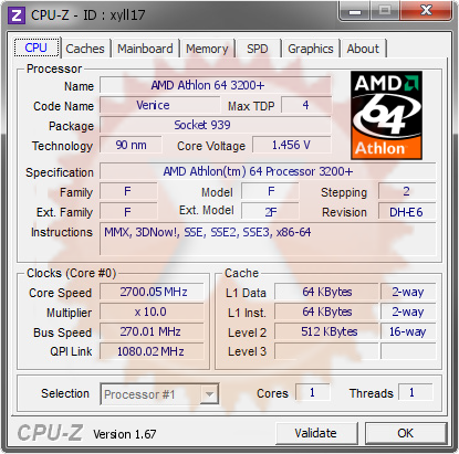 screenshot of CPU-Z validation for Dump [xyll17] - Submitted by  GBN  - 2013-12-10 20:12:55